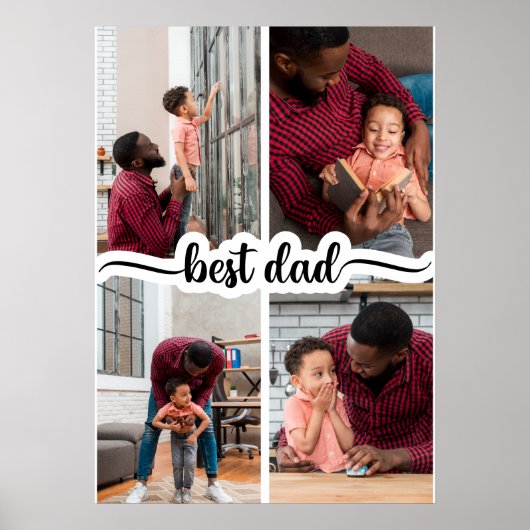 最高のパーソナライズされた4 Photo Collage ポスター (正面)