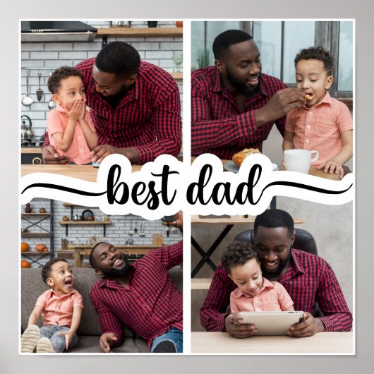 最高のパーソナライズされた4 Photo Collage ポスター (正面)