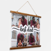 最高のパーソナライズされた4 Photo Collage 吊り下げ型タペストリー (傾斜あり)