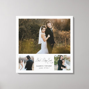 最高のパーソナライズされたDay Ever 3 Photo Collage キャンバスプリント