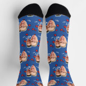 最高のパーソナライズされたFriends写真 – 青の顔 ソックス (上部)