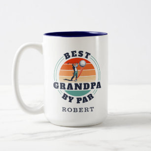 最高のパーソナライズされたGrandpa By Par Golfing Lover ツートーンマグカップ