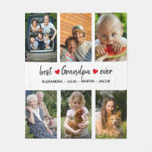 最高のパーソナライズされたGrandpa Ever 6の写真 フリースブランケット (正面)