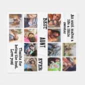 最高のパーソナライズされたOlums Ever 12写真コラージュ フリースブランケット (正面(横))