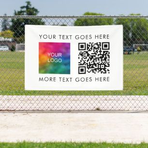 最高のビジネス会社ロゴQRコードモダンテンプレート 横断幕