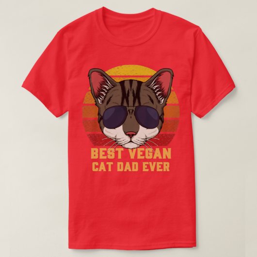 最高のビーガン猫パパエバー Tシャツ (デザイン正面)