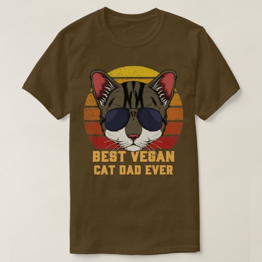 最高のビーガン猫パパエバー Tシャツ (デザイン正面)