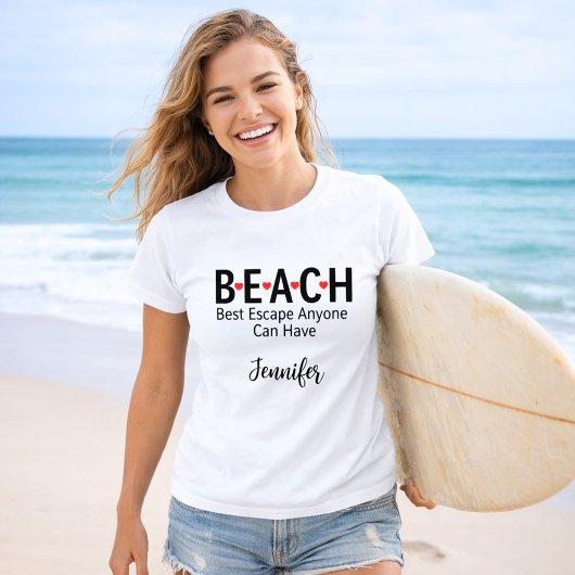 最高のビーチでの逃避行 名前 Tシャツ