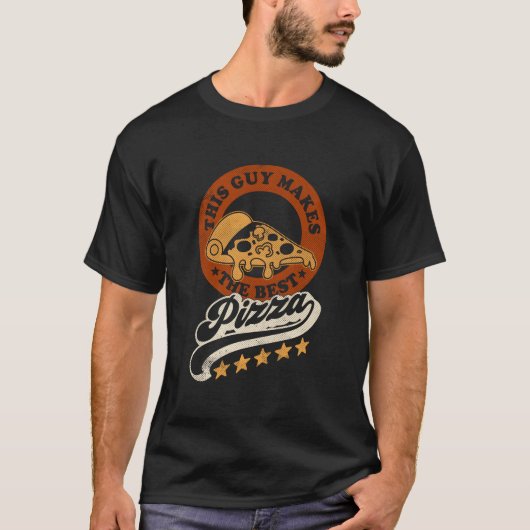 最高のピザを作る男 ピザ職人 Tシャツ (正面)