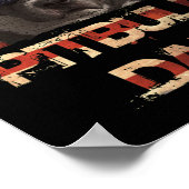 最高のピットブルパパリーバーシャツアメリカ国旗7月4日 ポスター (角)