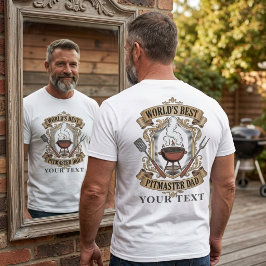 最高のピットマスターお父さん レトロBBQクレスト オリジナルデザイン Tシャツ