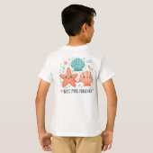 最高のフィンよ永遠に Tシャツ、可愛いヒトデと貝殻 Tシャツ (裏面フル)