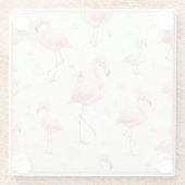 最高のフラミンゴの群れ ガラスコースター (裏面)