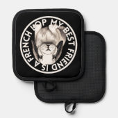 最高のフランスのLopウサギ 鍋敷き (正面/裏面)