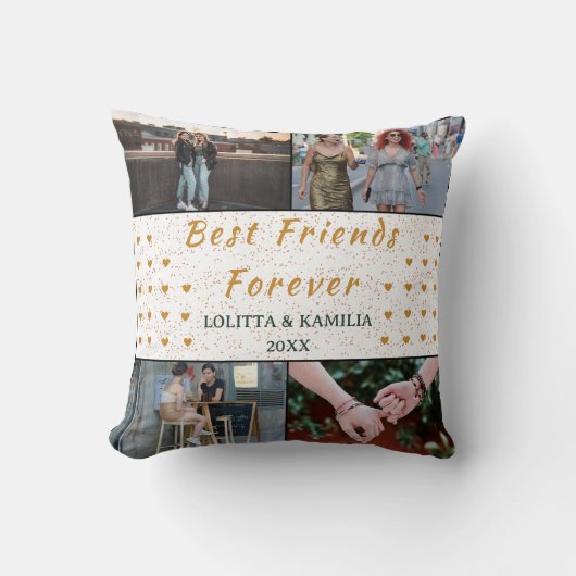最高のフレンズフォーエバーカスタムフォトコラージュ枕 クッション (正面)