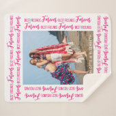 最高のフレンズフォーバーモダントレンディーピンク写真 シェルパブランケット (正面(横))