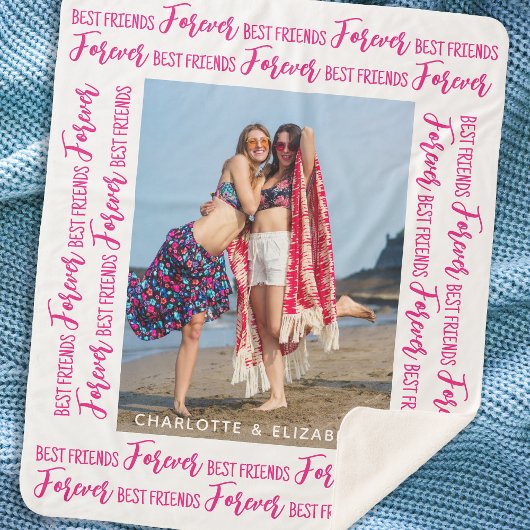 最高のフレンズフォーバーモダントレンディーピンク写真 シェルパブランケット