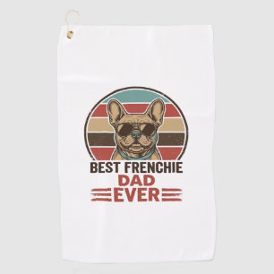最高のフレンチブルドッグの父ギフト レトロな雄牛Tシャツ_1 ゴルフタオル