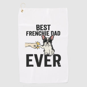 最高のフレンチブルドッグの父 Funny Bulldog Tシャツ デザイン_ ゴルフタオル