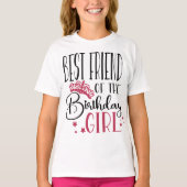 最高のフレンドオブ誕生日ガールカスタムファミリー Tシャツ (正面)
