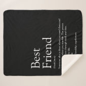 最高のフレンド定義パーソナライズされた黒 シェルパブランケット (正面(横))