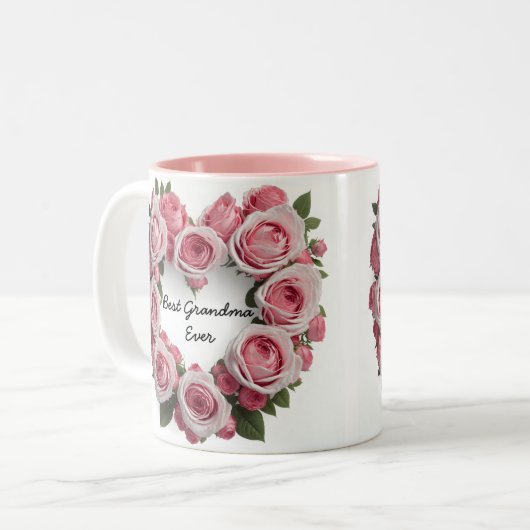 最高のフローラピンク ツートーンマグカップ (正面左)