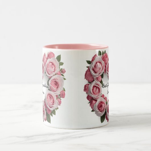 最高のフローラピンク ツートーンマグカップ (中央)
