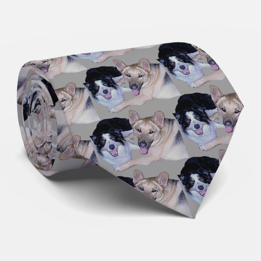 最高のフ縁どォンCollie & German Shepherd ネクタイ (ロール)