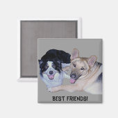 最高のフ縁どォンCollie & German Shepherd マグネット (正面/裏面)