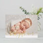 最高のプレゼント 4枚の写真 クリスマス 誕生 ゴールド 箔シーズンカード (立ち正面)