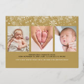 最高のプレゼント 4枚の写真 クリスマス 誕生 ゴールド 箔シーズンカード (裏面)