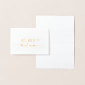 最高のベストウーマンになってもらうためのプロポーズウェディングカード 箔カード (ディスプレー)