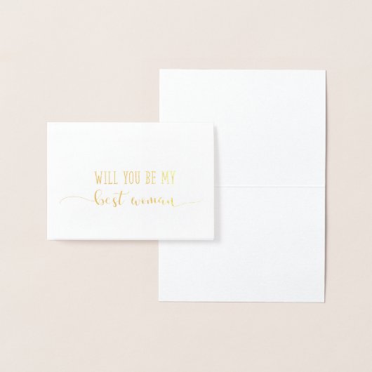 最高のベストウーマンになってもらうためのプロポーズウェディングカード 箔カード (ディスプレー)