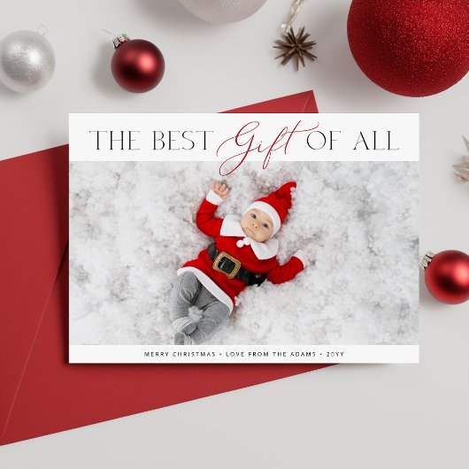 最高のベビーの初めてのクリスマス写真 シーズンカード