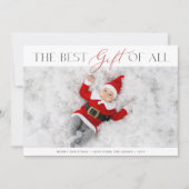 最高のベビーの初めてのクリスマス写真 シーズンカード (正面)