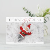 最高のベビーの初めてのクリスマス写真 シーズンカード (スタンド正面)