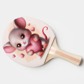 最高のベビーマウスとバレンタインのハート 卓球ラケット (横)