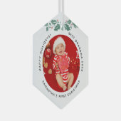 最高のベビー写真 ガラスオーナメント (正面右)