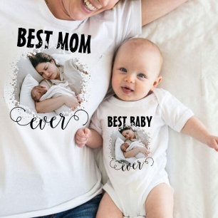 最高のベビーEver Photo Mom Matching ベビーボディスーツ