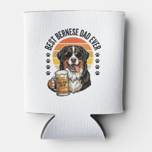 最高のベルナーゼン父さん レトロな犬とビールのTシャツ デザイン 缶クーラー