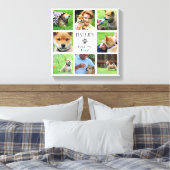 最高のペット!家族のペット写真コラージュ キャンバスプリント (インサイチュ (寝室))