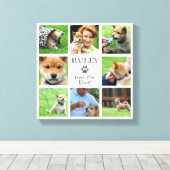 最高のペット!家族のペット写真コラージュ キャンバスプリント (インサイチュ (ウッドフロア))