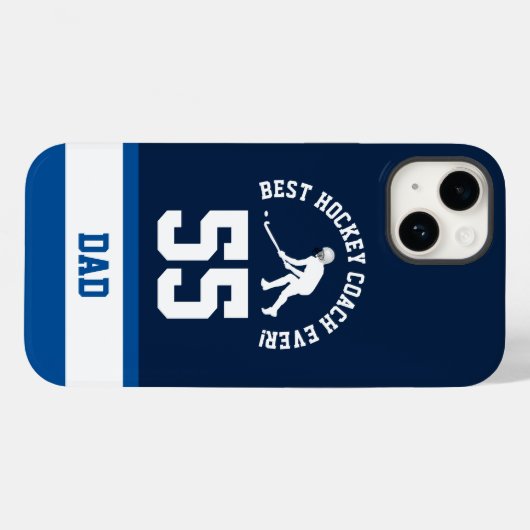 最高のホッケーコーチEver Iスポーツチームジャージー番号 Case-Mate iPhoneケース (裏面 (横))