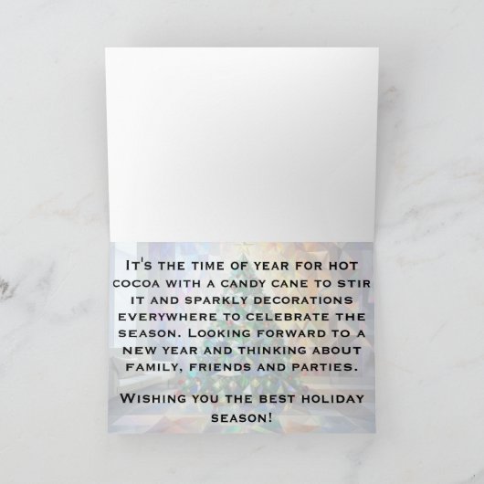 最高のホリデーシーズンの輝くクリスマスツリー シーズンカード (内部)