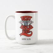 最高のボウリングをする人、 クリケットの投手エバーボーリングパーソナライズされたノベルティ ツートーンマグカップ (左)