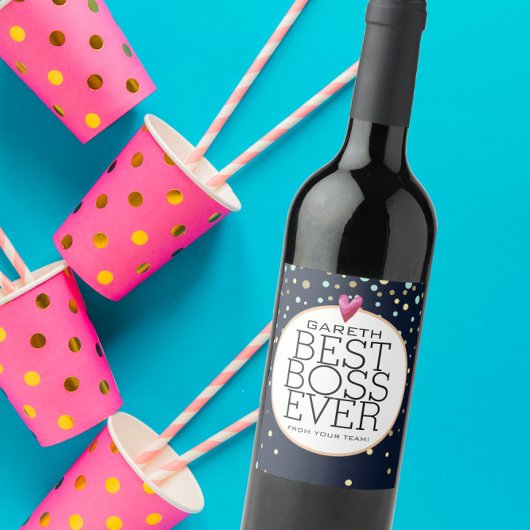 最高のボスの定年ワインラベル ワインラベル