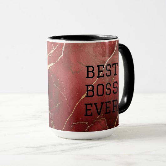 「最高のボスは今まで」カスタマイズ可能なコーヒー/紅茶マグカップ マグカップ (正面右)