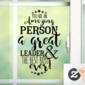 最高のボス付きボタン付きバッジ店の看板  ウィンドウサイン (ホーム)