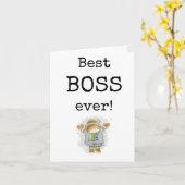 最高のボス常に、感謝カード、かわいい カード (黄色い花)