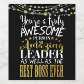 最高のボス謝意ギフトワインラベルリーダー ワインラベル (シングルラベル)